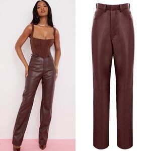 💜Firm Price💜House of CB Inaya high waist faux leather pants